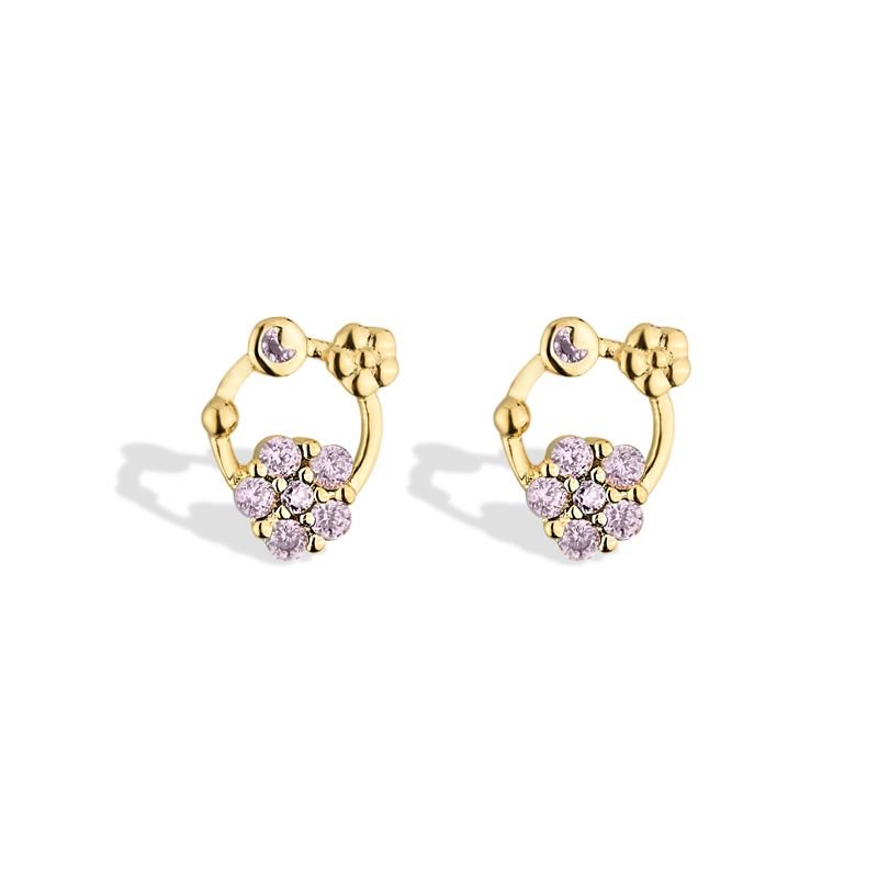 Brinco Flor e Zirconias