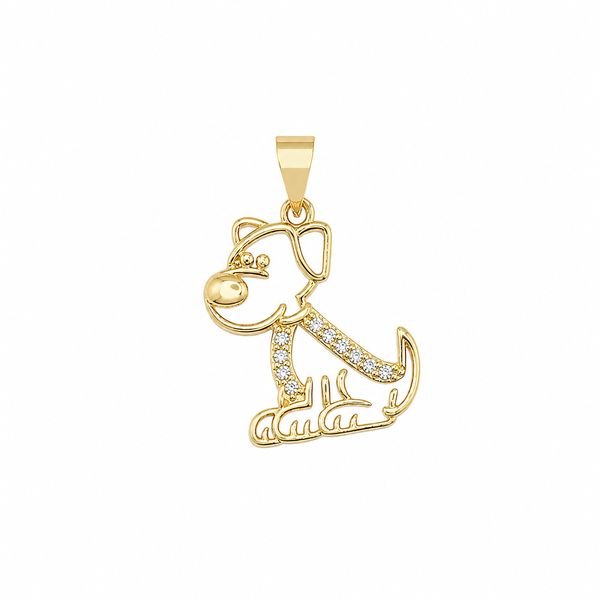 Pingente cachorro cravejado